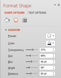 Shadow settings for your sphere
