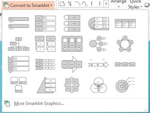 SmartArt graphics options