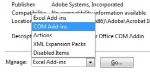 The COM Add-In option