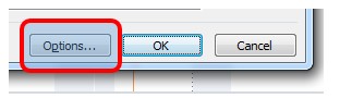 The project options button