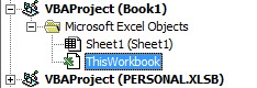 Finding ThisWorkbook in the VBA Editor project explorer window